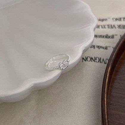 Trendy Niche High Sense S925 Plain Silver Adjustable Open Women Ring
