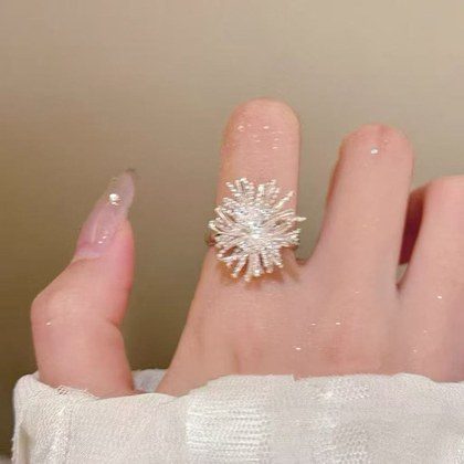 No Fading S925 Silver Plain Band Vintage Minimal Open Ladies Finger Ornament