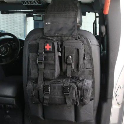 Universal Tactical Vehicle Back Seat Organizer With 3 Detachable Pouches -2 Set Of Bag