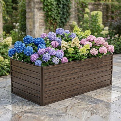 74.6in X35.4inx25in Raised Garden Bed Kit, Metal Elevated Planter Box, Open Drainage Base, 4 Reinforcing Rods, Rustproof Steel With Safety Edging -E…