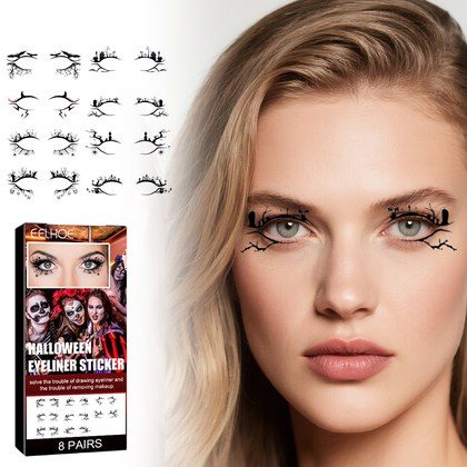 Bat Spider Decorative Eye Shadow Eyeliner Stickers