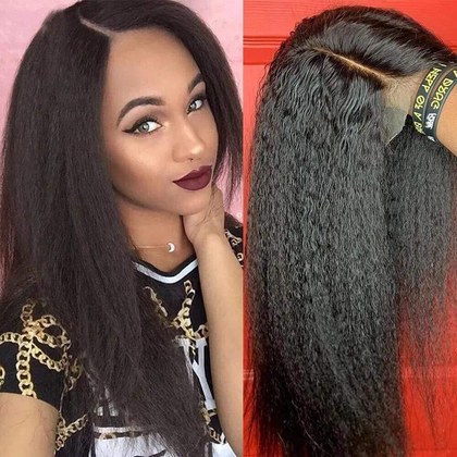 Womens Handwoven Black Long Straight Wig