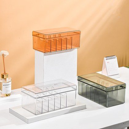 Transparent Makeup And Nail Art Storage Box With A Lid For Lashes And Nails