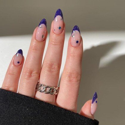 French-style Rhinestone False Nails For Women