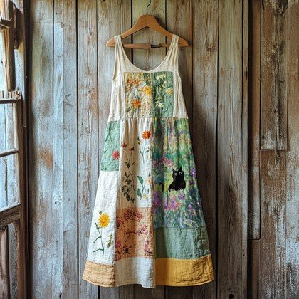 Womens Sleeveless Crew-Neck 3D-Printed Dress