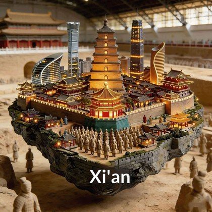 Xian Metal Relief 3D Refrigerator Magnet