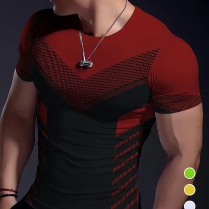 Simple Letter 3D-Printed Mens Crew-Neck Short Sleeve