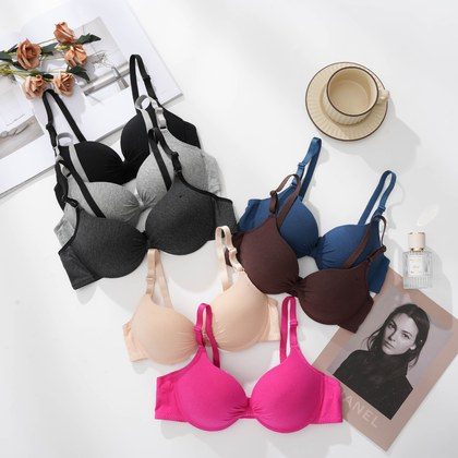 Breathable Glossy Multi-colored Sexy Underwire Bra
