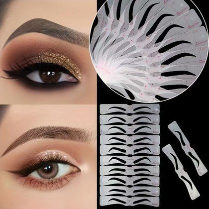 12-piece Headband Eyebrow Sticker Set, Lazy-Person Kit