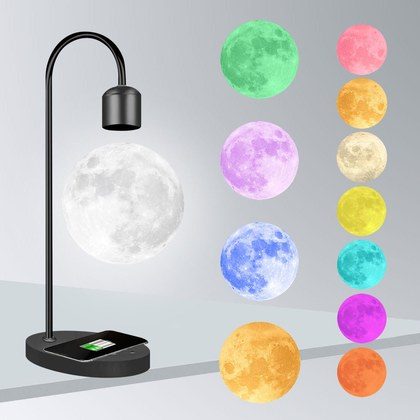 Three-Color Suspended Switching Magnetic Levitation Moon Lamp