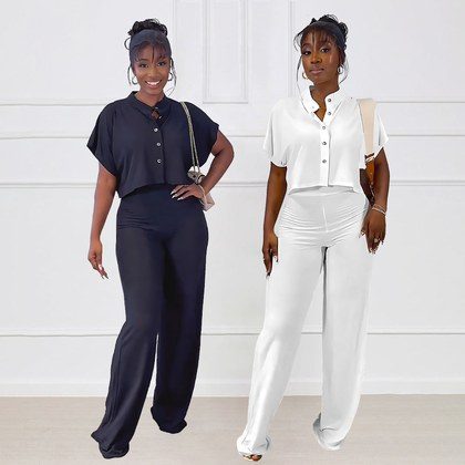 Versatile Short Cardigan And Casual Pants Two-piece Set