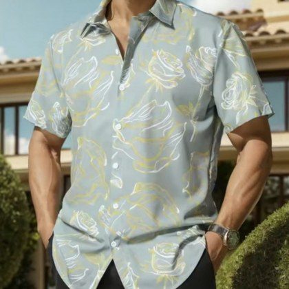 Versatile 3D-printed Short-sleeve Mens Set