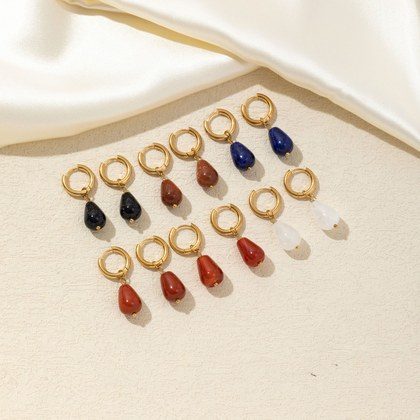 Waterdrop-shaped Natural Stone Earrings For Women