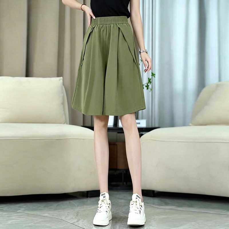 Plus-size Ice-silk Quick-drying Capri Skort For Women