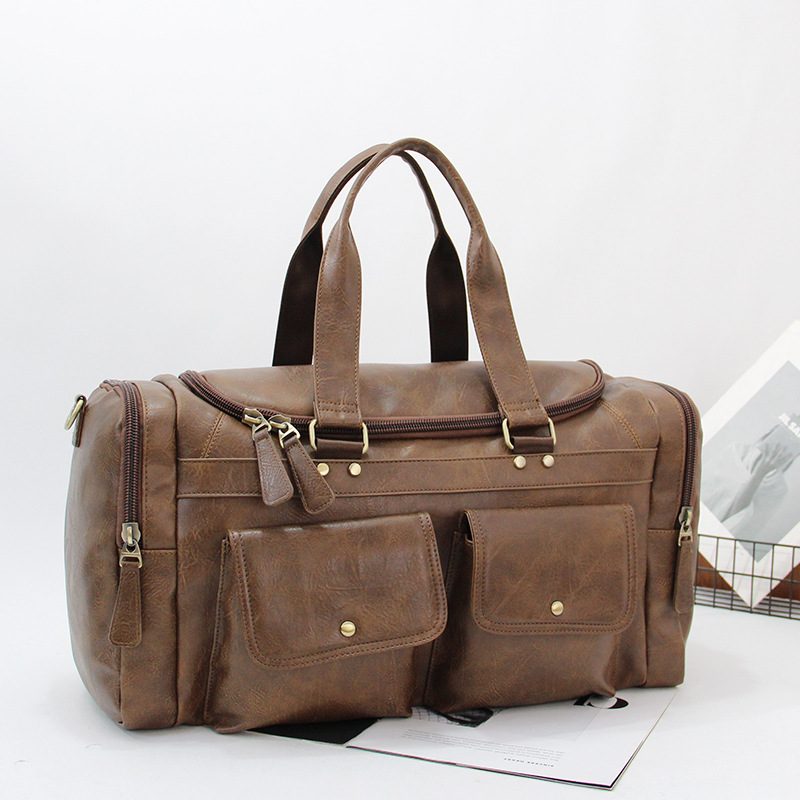 Mens Large-Capacity Vintage Duffel Gym Bag
