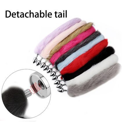 Funny Metal Anal Plug Fox Tail Female Backyard Toy Detachable Anal Plug