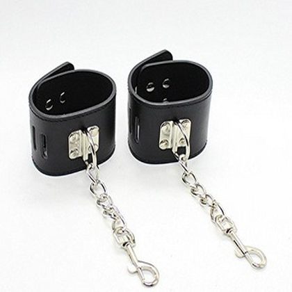 Adult Supplies Leather Handcuffs 2 Connection Points Tie Fun Couple Toys Tie Hands