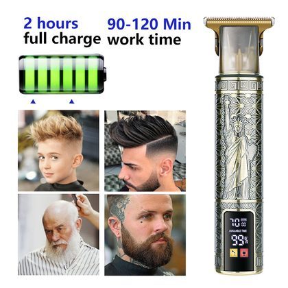 T9 Hairdresser With LCD Display Electric Hair Clipper Household Large Screen Digital Display Electric Hair Clipper Carving Oil Head Shaver Hair Clipp