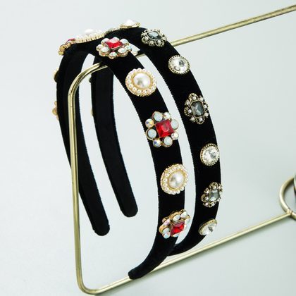 Baroque Court Diamond Tapered Headband Retro Style Premium Hair Ornament