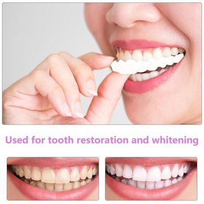Upper Teeth And Lower Teeth Simulation Braces Non-Porous Braces Whitening Sleeves Second-Generation Silicone Simulation Teeth Dentures