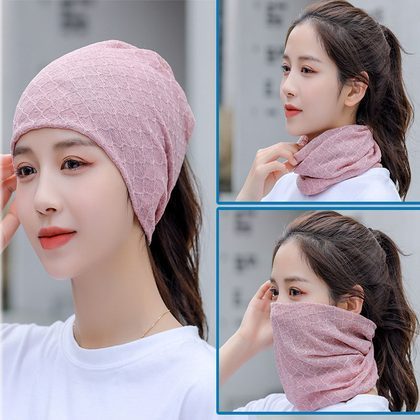 With The New Thin Breathable Baotou Hat Mesh Female Solid Color Breathable Sunscreen Pile Hat Knitted Empty Top Summer Hat
