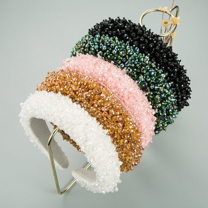 Ins New Baroque Hand-Sewn Stellalou Headband Full Of Crystal Headband