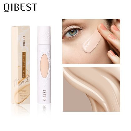 QIBEST Liquid Foundation Long Lasting Makeup Concealer Moisturizing Brightening Matte Natural Liquid Foundation Nude Makeup Repairing Liquid