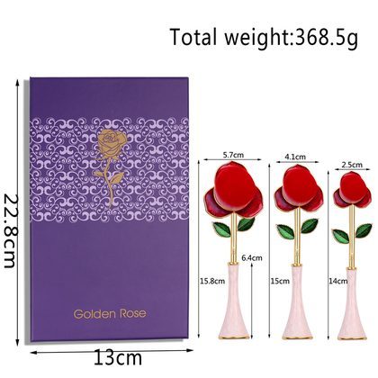 Midi Fox 3 Roses Makeup Brush Set Beauty and the Beast Original Design European and American Movie Peripherals