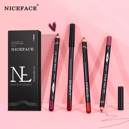 NICEFACE 12 Color Lip Liner Nude Color Modification Is Not Easy To Fade Lip Liner Matte Velvet Lipstick Lip Pencil