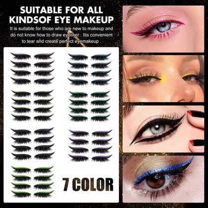 New Glitter Self-Adhesive Eyeliner Eyeshadow Sticker Double Eyelid False Eyelashes Waterproof Party Eye Makeup Sticker