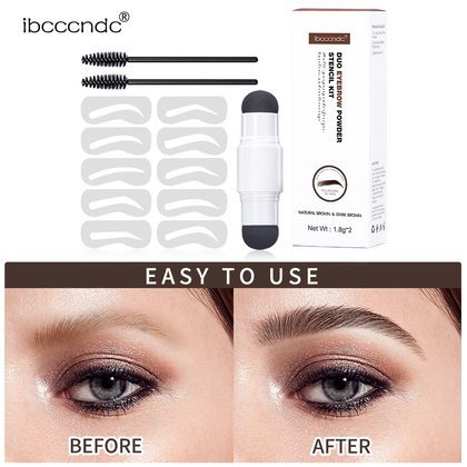 Ibcccndc Double-Headed Eyebrow Powder Stick White Tube Hairline Powder Dark Brown Eyebrow Card Eyebrow Powder Seal Eyebrow Pencil