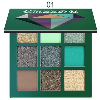 CmaaDu 9 Colors Eye Shadow Diamond Shine Eyeshadow Palette Shiny Highlight Eyeshadow