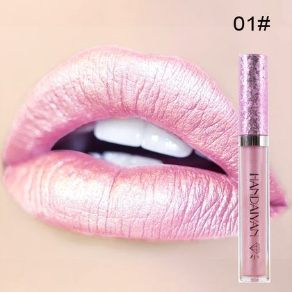 handaiyan Diamond Pearl Lip Gloss Non-Stick Cup Mermaid Lip Gloss Lipstick