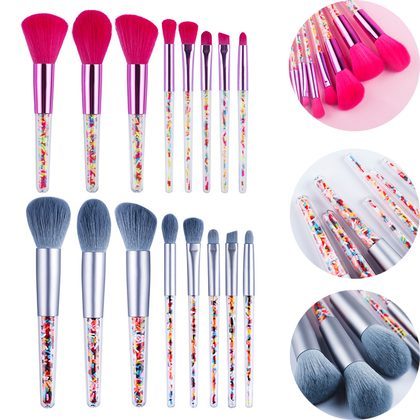 5/8pcs Mini Candy Makeup Brushes Soft Eyeshadow Powder Blush Eyebrow Brush Set Candy Theme Small Cosmetic Compensation Tools