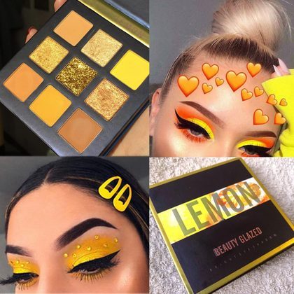 Beauty Glazed 9 Colors Eyeshadow Pallete Pink Yellow Glitter Shimmer Matte Eye Shadow Makeup Palette Cosmetics Pigment Sombras