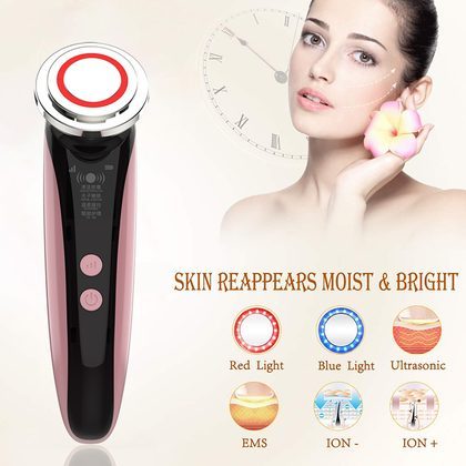 5 in 1 EMS Beauty Instrument RF RadioFrequency Facial LED Photon Skin Care Tool Device Face Lift Massage Tighten Beauty Machine