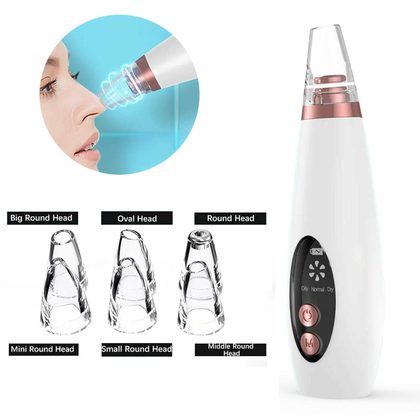 6 in 1 Electric Blackhead Remover Vacuum Acne Extractor Facial Pore Cleanser  The rechargeable design is convenient for repeated