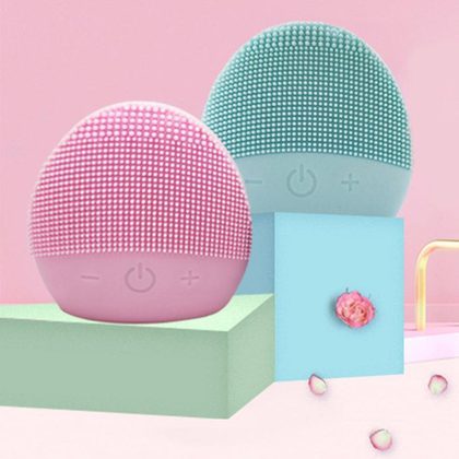 USB Facial Cleansing Brush Sonic Vibration Mini Face Cleaner Silicone Deep Pore Cleaning Electric Waterproof Massage