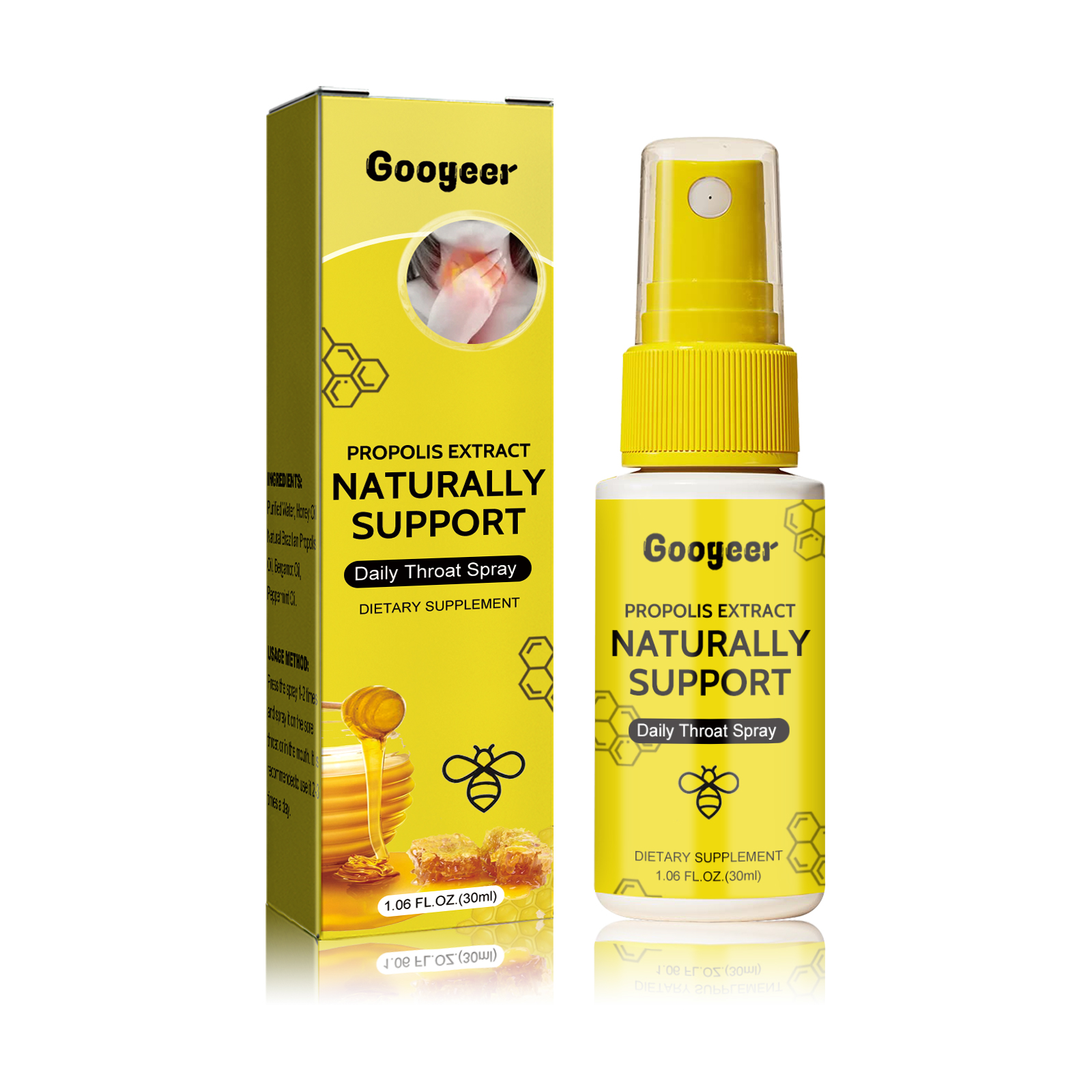 Propolis Throat Spray Relieves Dry, Itchy, Swollen, Sore Throat Body Care Spray For Sore Throat