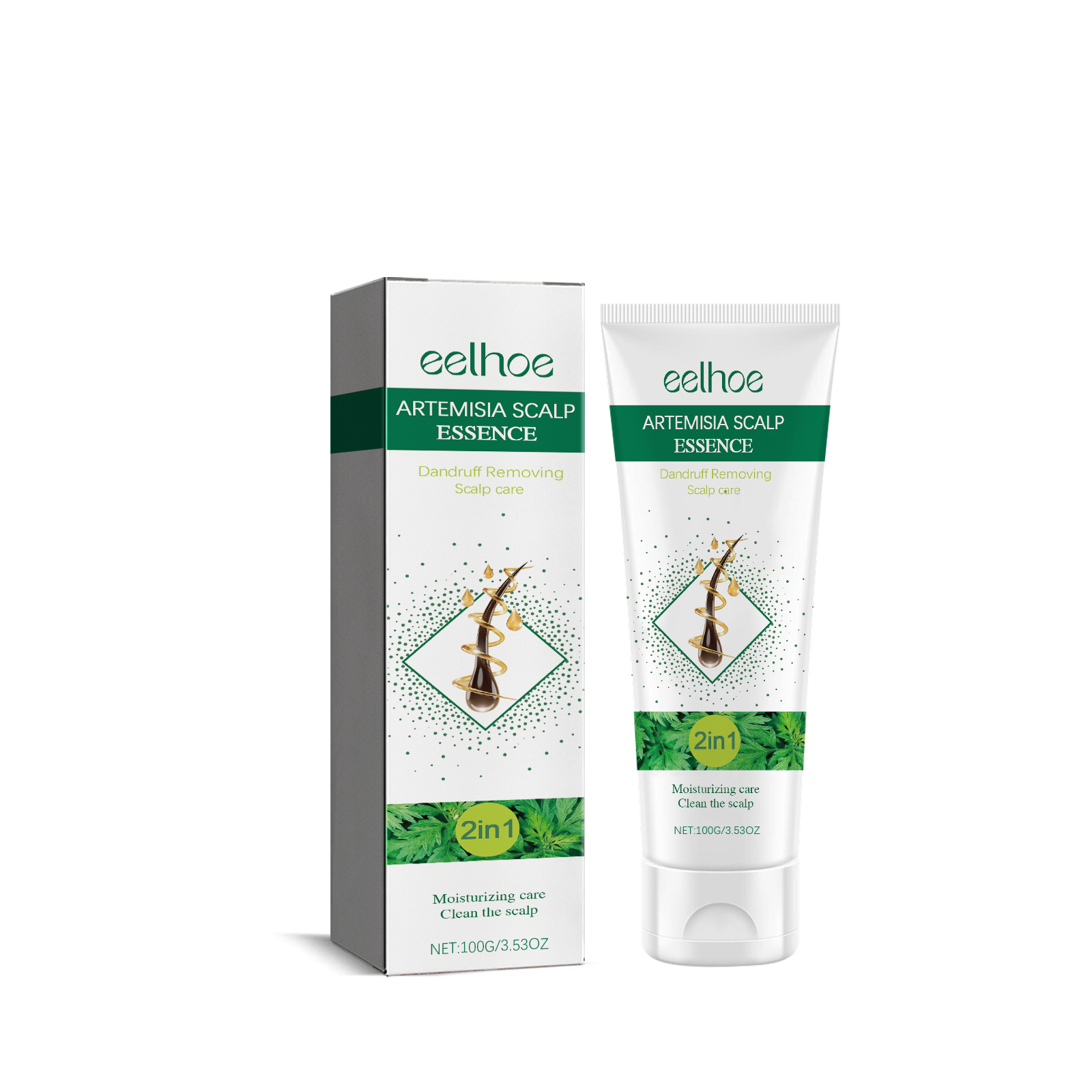 Sweet Wormwood Anti-Dandruff Scalp Lotion, Gentle Cleaning Scalp Dandruff Anti-Itchy Soft Fluffy Hair Shampoo