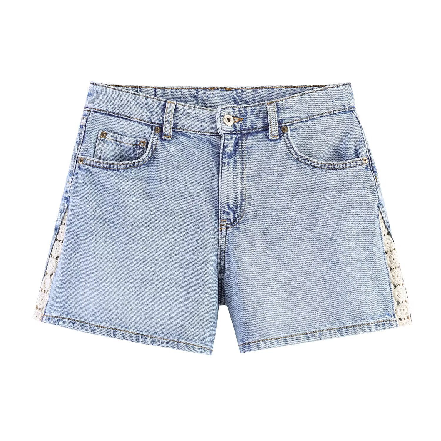 Street splicing crochet casual shorts