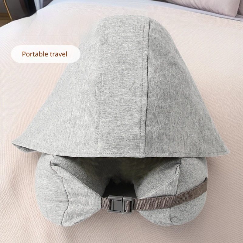 Minimalist Hooded Particle U-Shaped Pillow