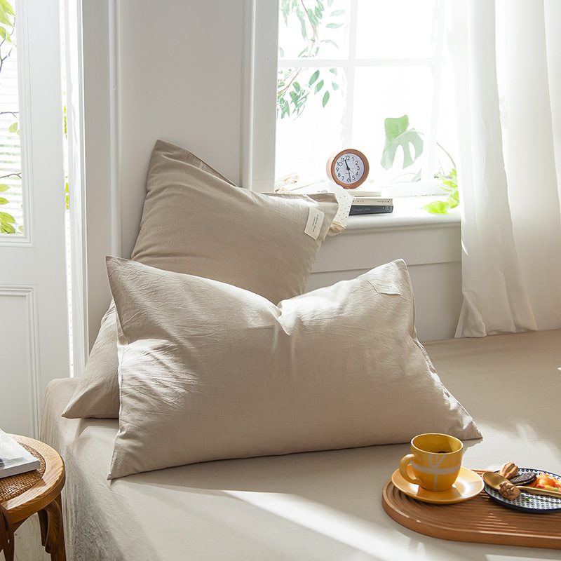 A-Grade Korean-style Washed Cotton Pillowcase Pair