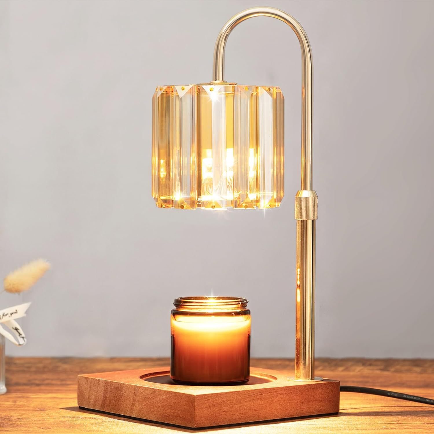 Glass Flameless Aromatherapy Wax Warmer With Candles