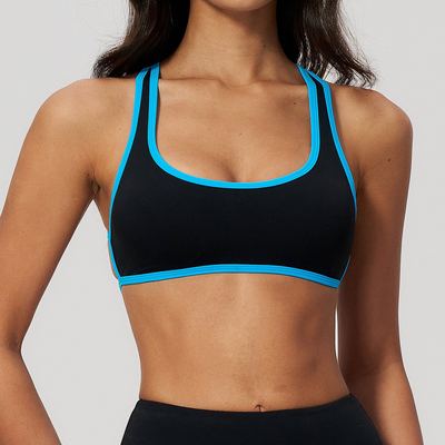 Yoga Bra Nude Feel Hollow Out Crisscross Design Beautiful Back High Elasticity Breathable Quick Drying