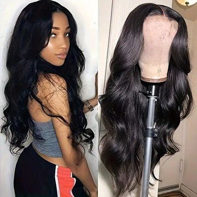 Womens Synthetic Black Big Wave Wig
